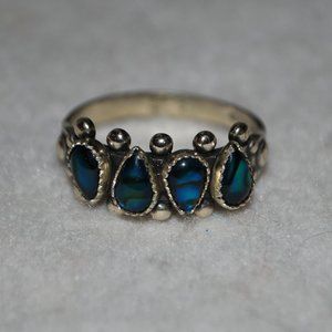 Beautiful Paua Sterling Silver Ring - Size 10